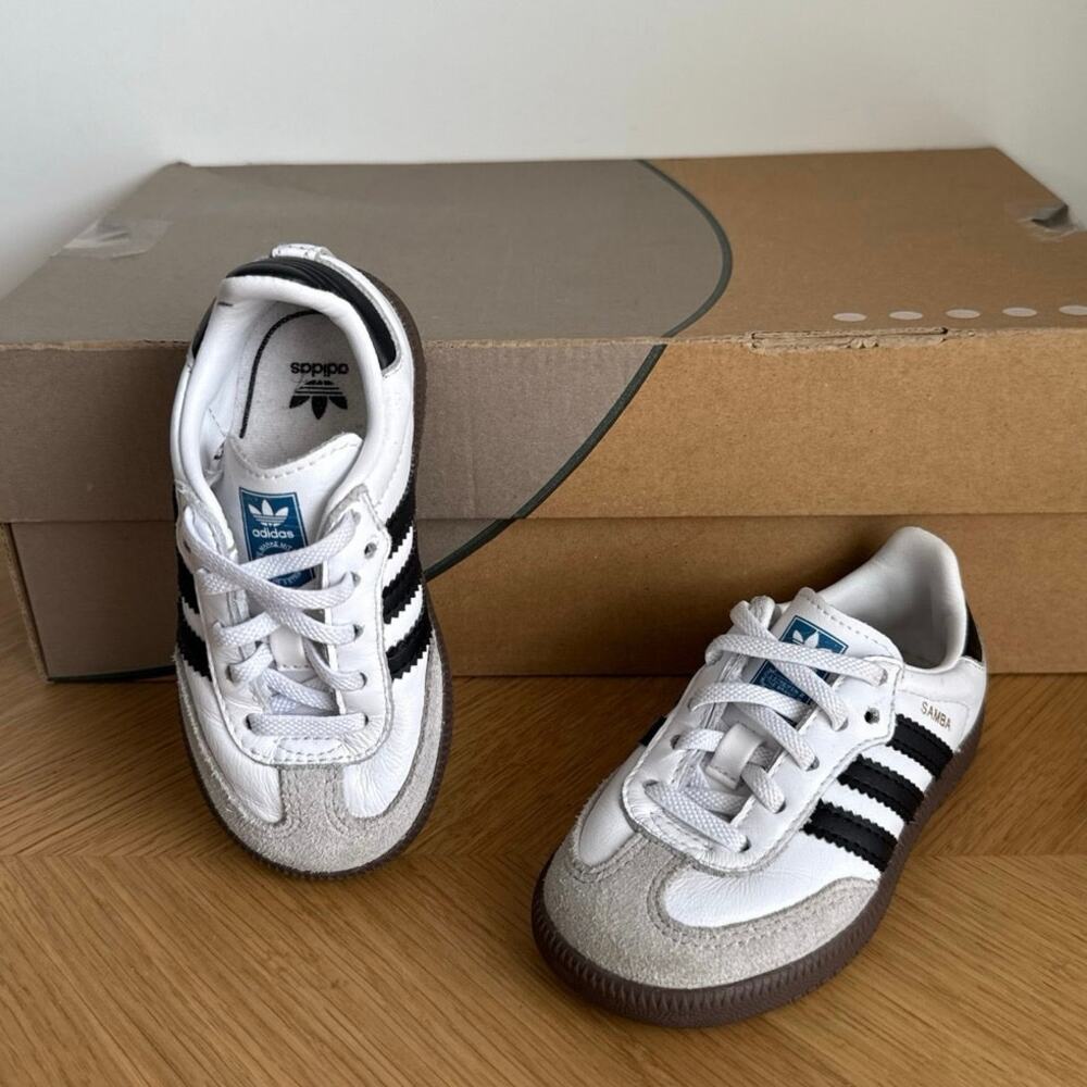 Adidas Samba OG White/Black Toddler Sneakers- SZ 6 C